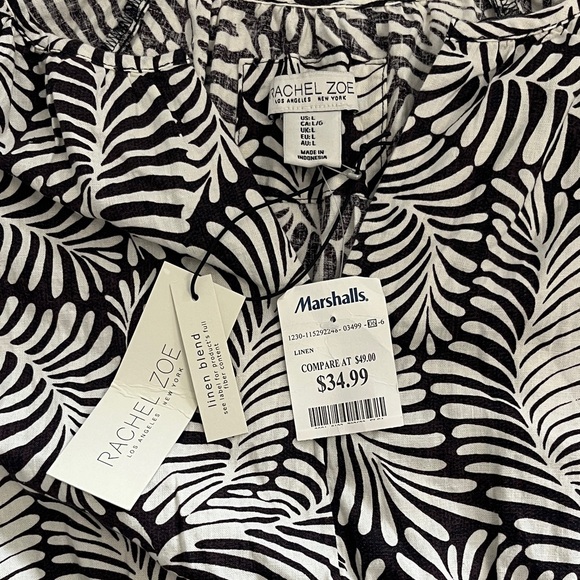 NWT Rachel Zoe - Brown and White Leaf Print Dress - Picture 6 of 9